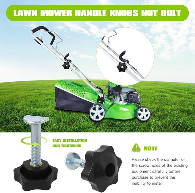 2pcs Lawn Mower Handle Knobs Kit, 2 Screws and 2 Washers Included, for Toro Super Recycler Lawn Mowers, Replaces 106-4161