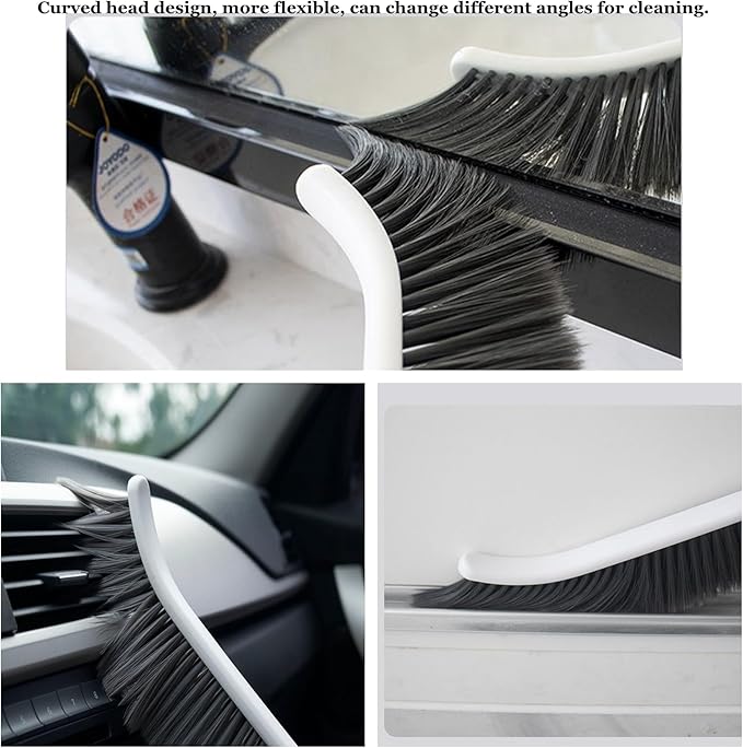 Dust Brush, 14" Narrow Skinny Soft Bristles Hand Whisk Broom, Cleaning Tight Spaces/Bed/Couch/Drafting/Clothes/Upholstery/Art (1)