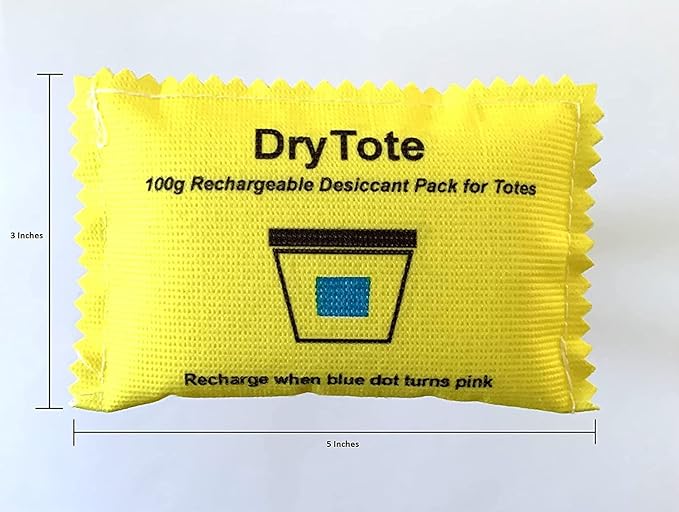 100g Rechargeable Desiccant Pack of 10 - Moisture Absorbing Bag - Silica Gel Desiccant Dehumidifier for Storage Bins and Totes