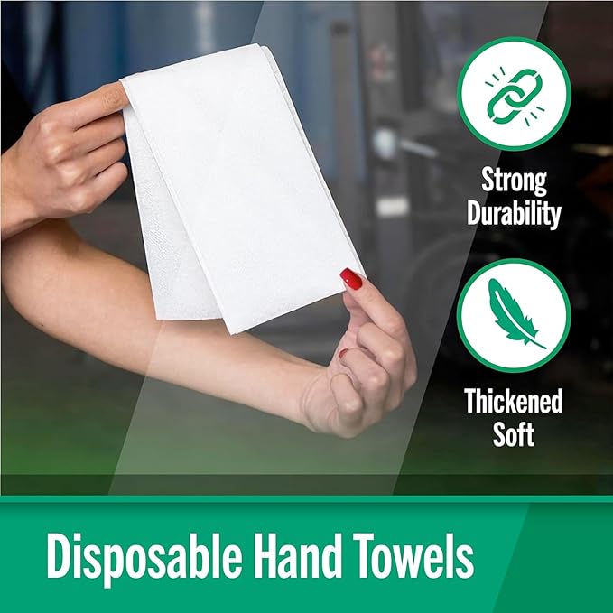 Fresh Towel Folded Disposable Hand Towels for Bathroom | Single-Use Hand Paper Towels for Bathroom Guests, 1/6 Folded | Soft and Absorbent Disposable Napkins (500, White)