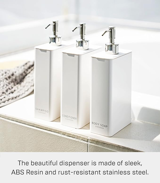 YAMAZAKI Home Tower Shower Dispenser - Contemporary Bottle Pump - Body Soap - Abs Plastic - 24 Fluid Oz., 700 Ml