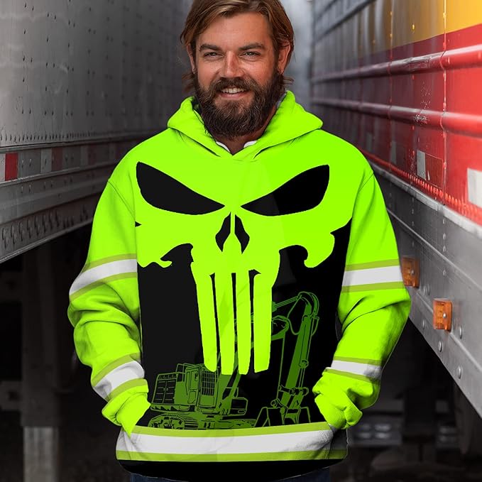 Matedecor High Visibility Hi Vis Hoodie for Men - Jobs Collection Custom Name Class 3 Reflective Safety Workwear