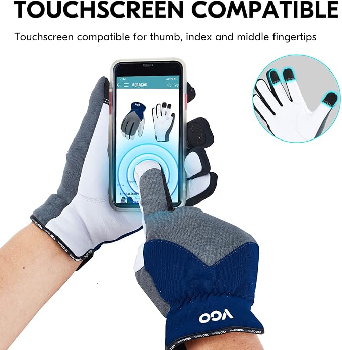 Vgo... 1Pair 0℃/32°F Winter Leather Work Gloves, Cold Weather Waterproof Safety Work Gloves,Cold Storage or Freezer Use,w/3M Thinsulate Lining(Size S, Gray, GA7711FW)
