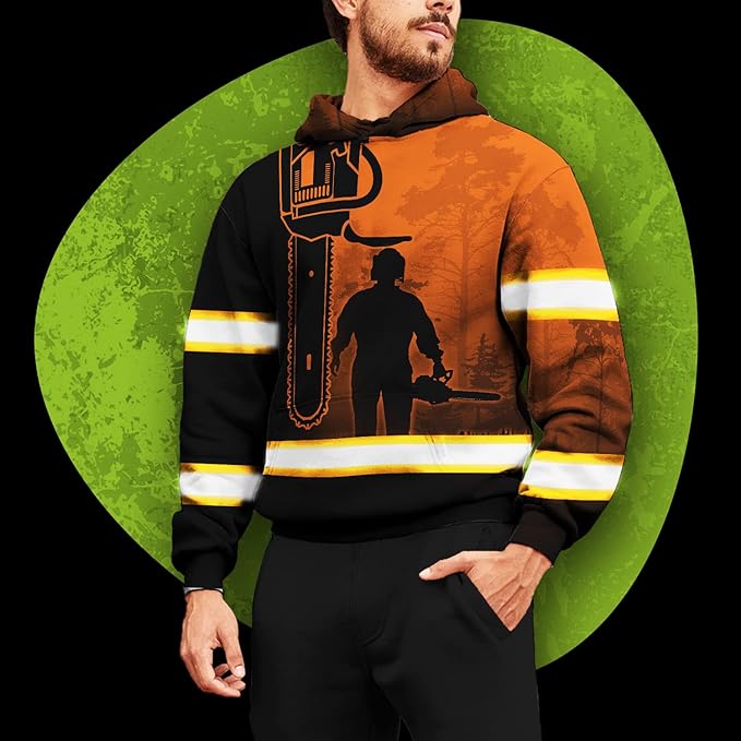 Matedecor High Visibility Hi Vis Hoodie for Men - Jobs Collection Custom Name Class 3 Reflective Safety Workwear