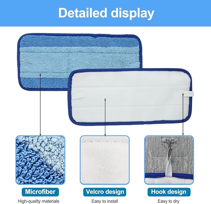 Microfiber Washable Hardwood Floor Reusable Mop for Pads for Swiffer for Wet Jet Refills Efficient Fine Dust Capture