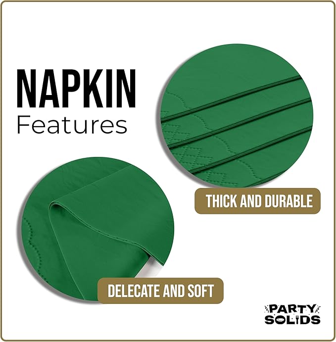 Emerald Green Dinner Napkins Disposable 8" x 4" Folded - 40 Pcs 2 Ply Emerald Green Napkins Disposable Paper Guest Towels for Bathrooms, Dinners, Everyday Parties & Party Supplies
