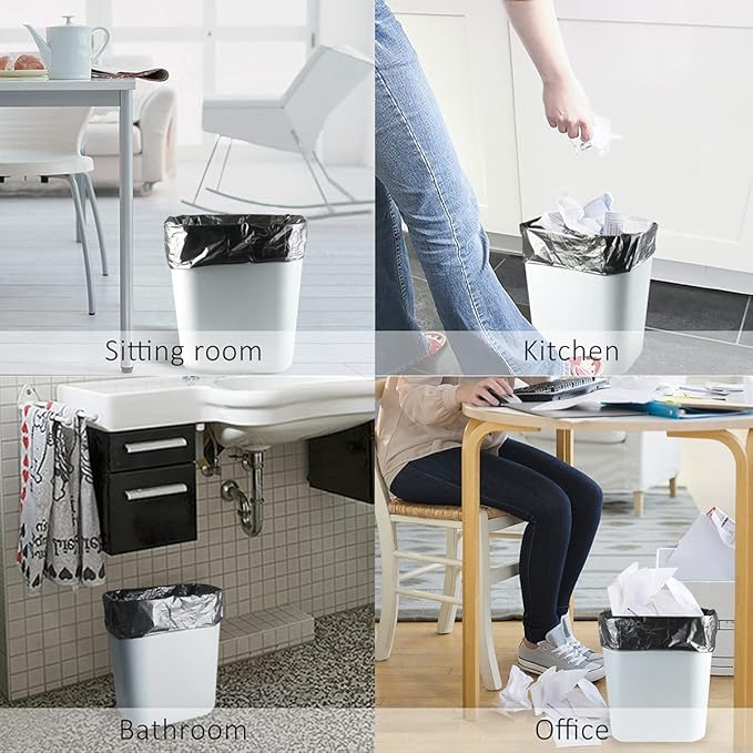 Teivio 2.6 Gallon 320 Counts Strong Trash Bags Garbage Bags, Bathroom Trash Can Bin Liners, Small Plastic Bags for Home Office Kitchen Kitchen (Black)