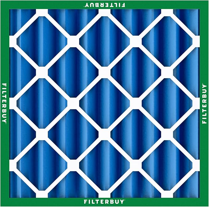 Filterbuy 25x25x4 Air Filter MERV 13 Optimal Smoke & Allergy Defense (12-Pack), Electrostatic Pleated HVAC AC Furnace Filters Replacement, Made in USA (Actual Size: 24.50 x 24.50 x 3.63)