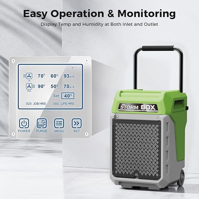 ALORAIR 170 Pints LGR Commercial Dehumidifier with Pump & Drain Hose, Fit for 2,100 Sq.Ft, Portable Industrial Dehumidifiers with Wheels for Water Damage Restore, Basement, Garage, 5 Years Warranty