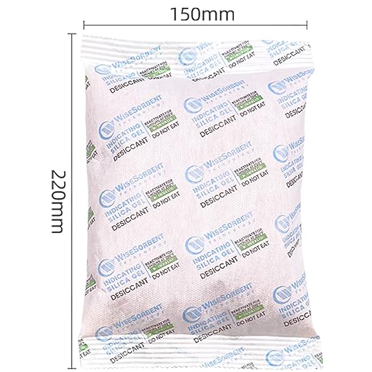 2Pcs 500 Gram Desiccant Packs, Indicating Silica Gel (Orange to Dark Green), Rechargeable Gun Safe Dehumidifier, Moisture Absorbers for Storage, Humidify Control