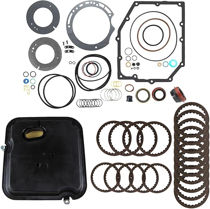 42RLE Transmission Master Rebuild Kit with Gaskets Friction Steel Plates for 2004-2011 Endeavor 3.8L 2007-2011 Wrangler 3.8L 68332423AA, 077909, 077752