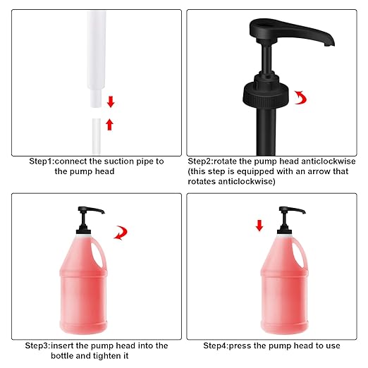 Mudder 4 Pieces Gallon Pump Dispenser (38/400) Fit Most 1 Gallon Jug and Containers Bpa-Free Leak Proof Pump Lid Top Replacement for Household and Commercial Use