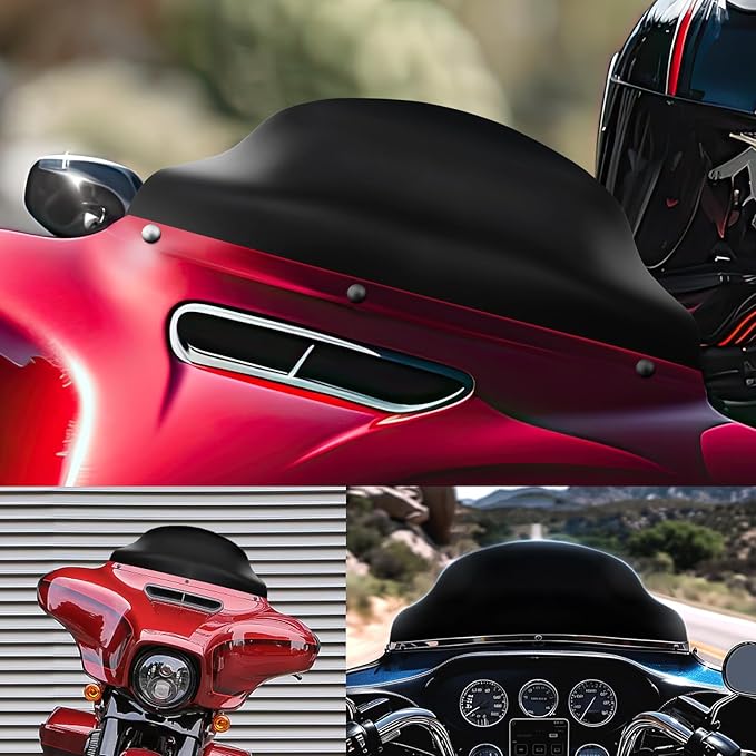 JMTBNO Black 9" Wave Windshield Windscreen Compatible for 2014-2024 Harley Davidson Touring Street Glide/Electra Glide/Ultra Limited/Tri Glide FLHT FLHX FLHXS FLHTK