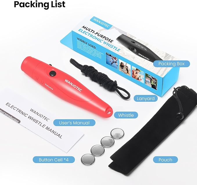 Electronic Whistle, Battery Operated Whistle Adjustable 3 Different Loud Whistle Sounds with Lanyard Handheld Whistles for Referees Coaches Teacher Training/Camping