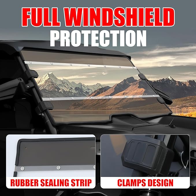 PC Full Windshield for Honda Talon 1000R 1000X 1000X-4 (2019-2024), Two-Color Hard-coated Front Combined Windshield, Windscreen UV Protection, Scratch Resistant Noise Reduction Dustproof