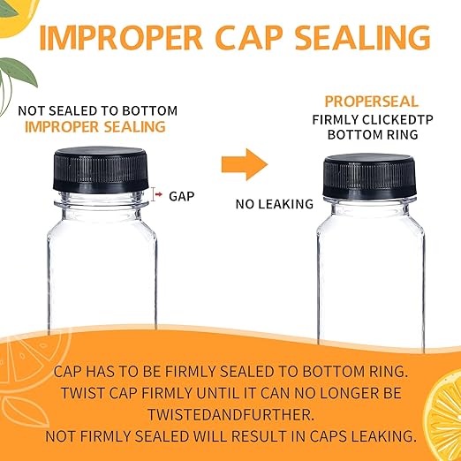 24pcs 16oz Empty Plastic Juice Bottles with Caps Reusable Food Grade Drink Bottles with Leak-Proof Tamper Evident Caps Bulk Clear Beverage Containers for Homemade Drinks Smoothie Milk