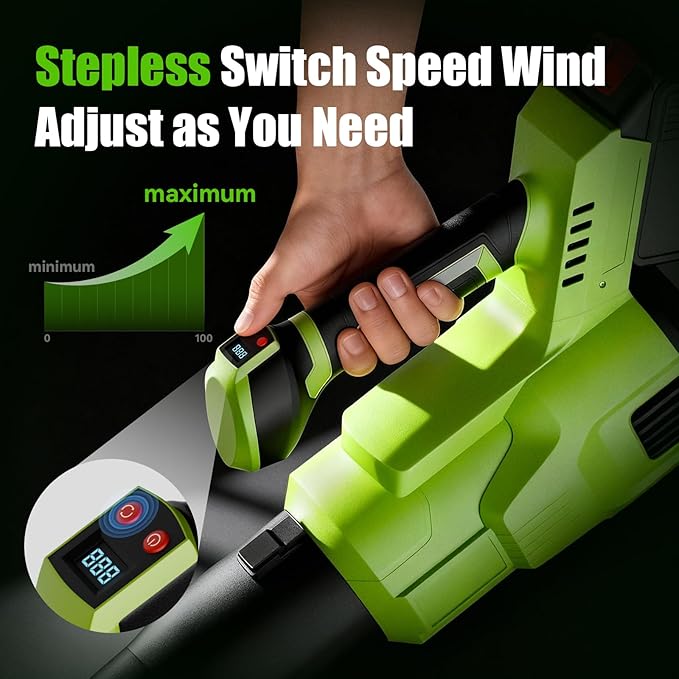 Cordless Leaf Blower, Electric Cordless Leaf Blower with 2 Batteries and Charger, 2 Speed Mode, Lightweight Blower for Blowing Leaves, Patio Cleaning, Blowers for Lawn Care and Dust