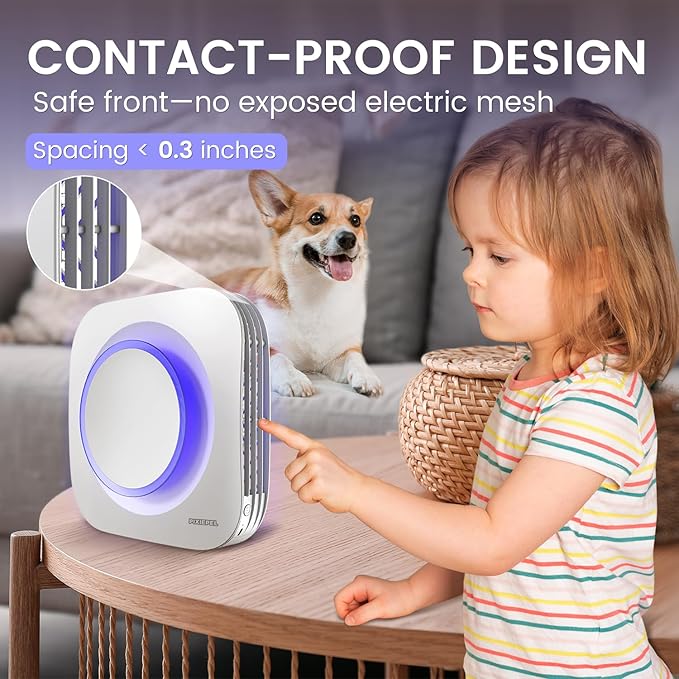 Bug Zapper Indoor–2025 Updated Mosquito Killer with Dual Wavelengths & Strong Suction Trap, 2800V High-Voltage Electric Fly Zapper for Home/Office/Backyard/Camping(USB & Adapter Included)