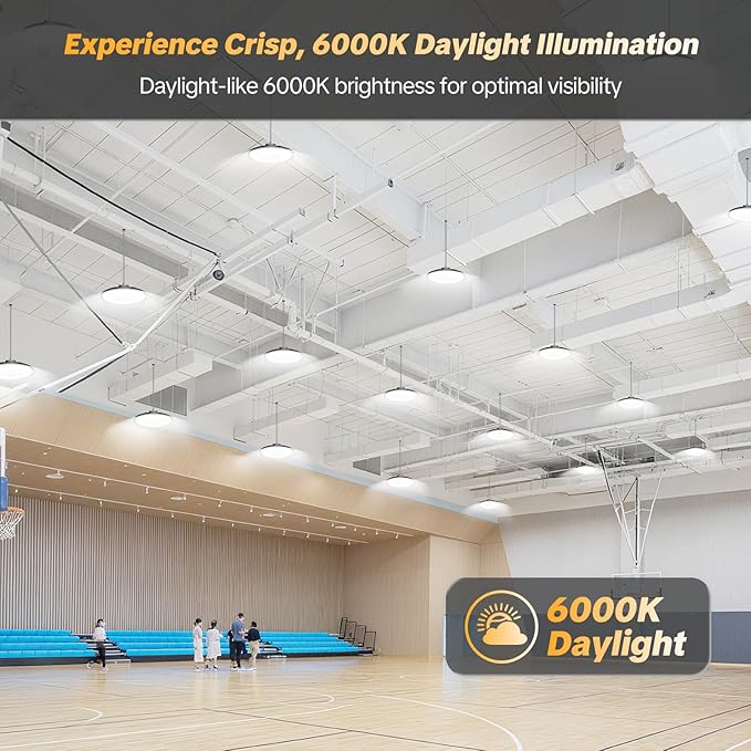 AIKVSXER 300W LED High Bay Light 30000LM UFO Shop Light 6000K Daylight Commercial Bay Lighting IP65 Waterproof for Warehouse Garage Barn Factory Workshop 5FT Cord with US Plug 30 Pack