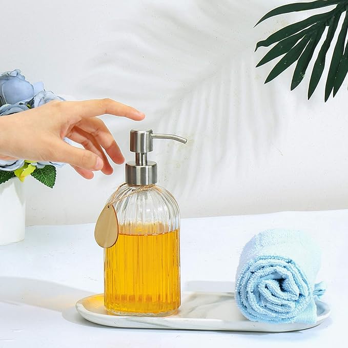 2025 Version soap Dispenser with Silicone Pad – Premium Quality – Dish Soap Dispenser, Hand Soap Dispenser – Rust Proof Stainless Steel Pump – Ideal for Kitchen Dish Soap, Bathroom Soap