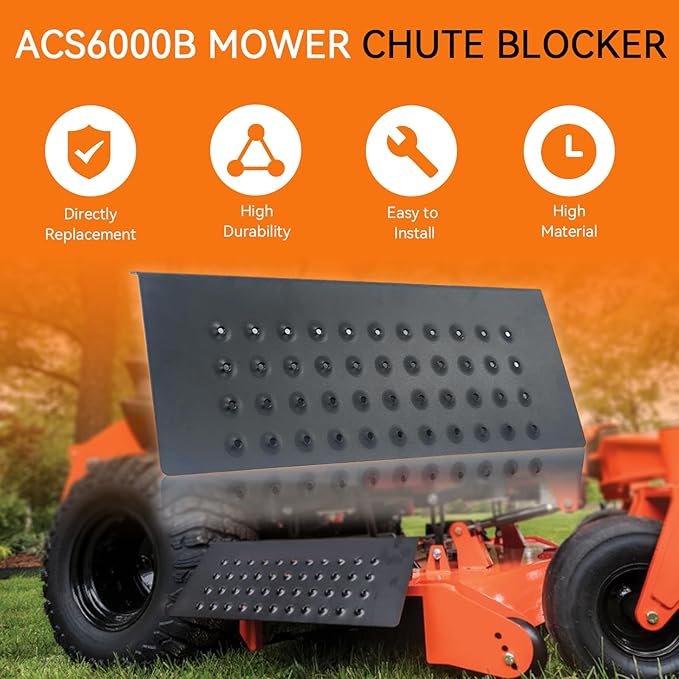 XUYUN ACS6000B Mower Chute Blocker, Mower Discharge Shield Compatible with Bad Boy Mowers, 54" / 60" / 61" / 72", Replace 088-6000-00, 088600000