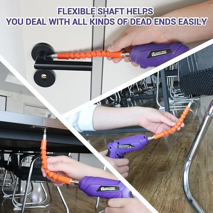 Electric Screwdriver Cordless, 3.6V Cordless Screwdriver Rechargeable, 47Pcs Small Power Screwdriver Set with Pivoting Handle and LED Light, 3Nm Battery Screw Gun for DIY Enthusiasts