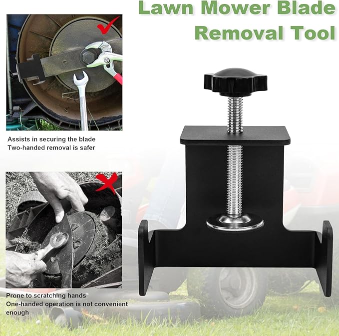Lawn Mower Blade Removal Tool, Universal Mower Blade Replacement Tool,Lawn Mower Blade Clamp Fit for Walk-Behind and Riding Lawn Mowers