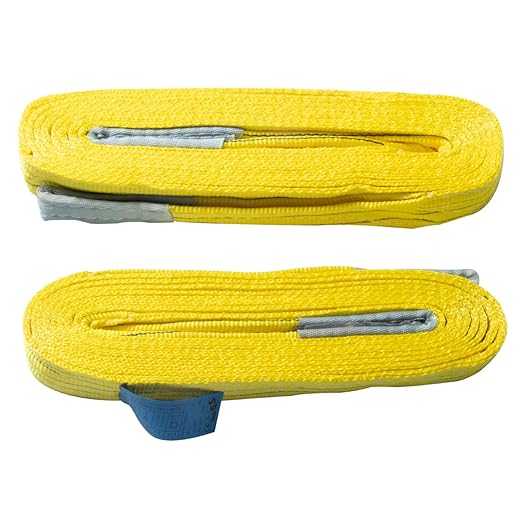 2-Pack 3"×26ft Lifting Sling, Heavy-Duty Polyester Strap, 6600 lbs Capacity, 5:1 Safety Factor, Eye-to-Eye Webbing Sling for Recovery, Marine, Construction & Rigging Use