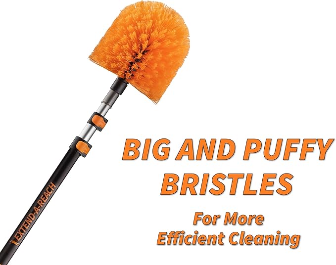 Cobweb Duster Head Brush // Big and Puffy Spider Web Brush for Outdoor & Indoor Web Cleaning // Twist-On Corner Duster Fits Standard Acme Threaded Extension Poles // Best Cobweb Brush Head (No Pole)
