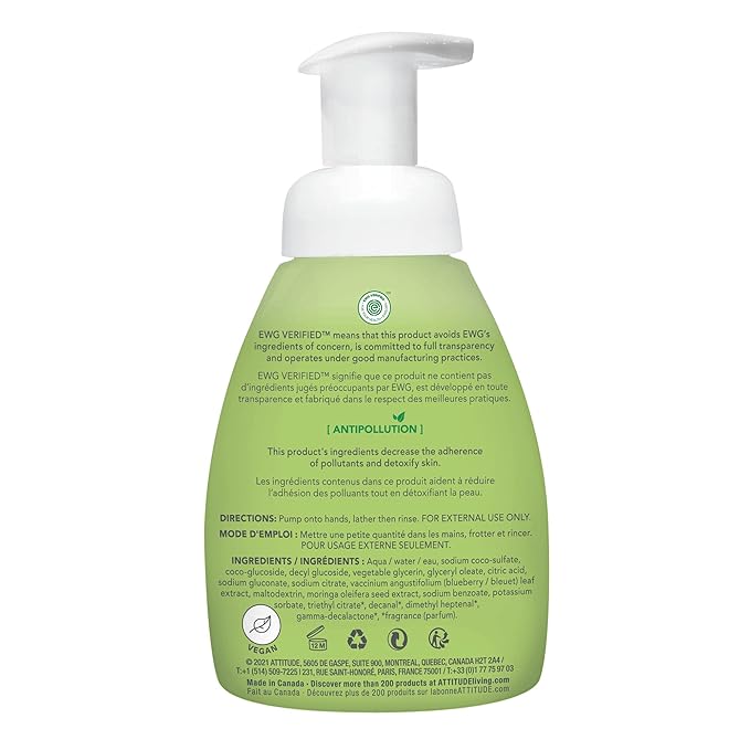 ATTITUDE Foaming Hand Soap for Kids, Plant and Mineral-Based Ingredients, Vegan and Cruelty-free Personal Care Products, Watermelon & Coco, 10 Fl Oz (Pack of 2)