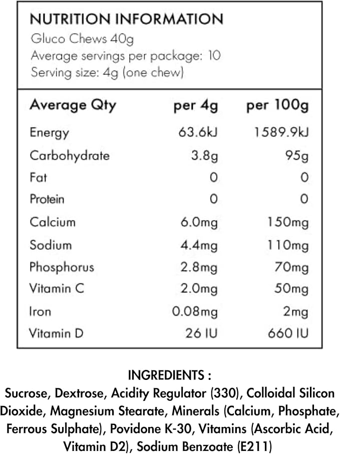 Glucochews Raspberry Glucose Tablets – 60 Tablets (10 per Tube, 6 Pocket-Sized Tubes) – 3.8g Fast-Acting Glucose Each – Boosts Energy – Gluten-Free, Fat-Free, Caffeine-Free