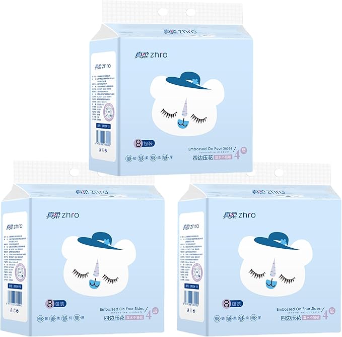 Zhro Ultra-Soft 4-Ply Tissues, 24 Hypoallergenic Packs (5.6x3.6x2.7 Inch) - 2400 Sheets Bulk Supply, Desk/Car/Bag Friendly, Lint-Free & Durable