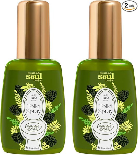 Holiday Toilet Spray, Balsam Forest, 4 Fl.Oz, Up to 200 Uses, Eliminates Bathroom & Toilet Odors, Air Freshener Bathroom Spray