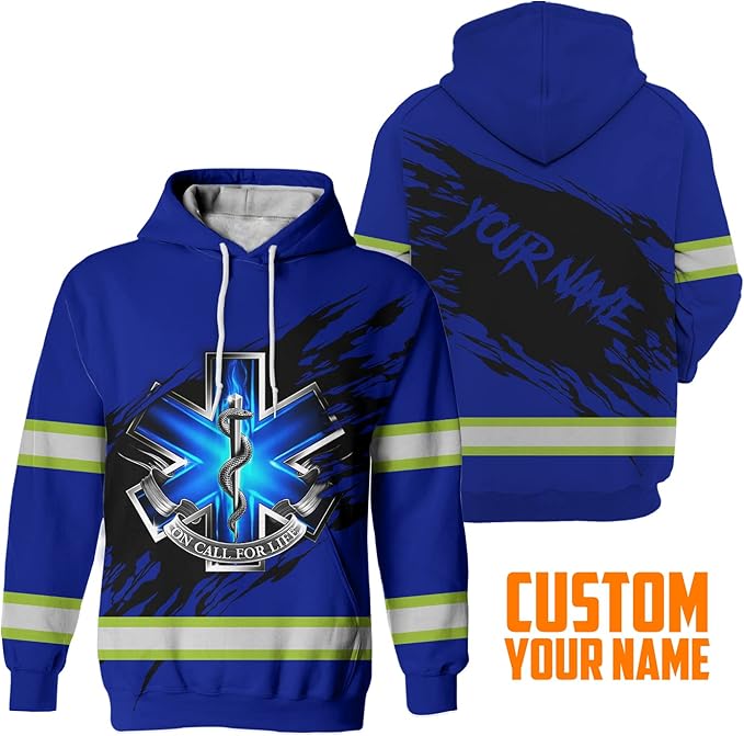 Matedecor High Visibility Hi Vis Hoodie for Men - Jobs Collection Custom Name Class 3 Reflective Safety Workwear