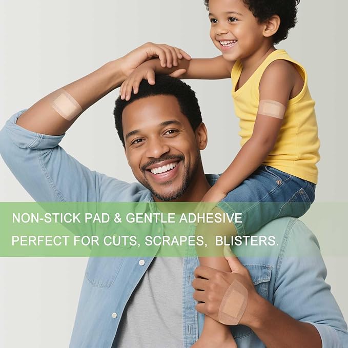 NeuHeils Silicone Adhesive Bandages for Sensitive Skin – Large 2x4 Inch (40 Count) | Hypoallergenic & Waterproof Wound Care | Pain-Free Removal, Non-Stick Pad, Gentle for Fragile Skin