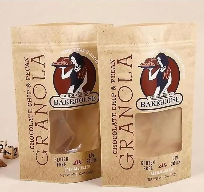 1000Pcs Custom Logo Brown White Kraft PaperBag with Window,Stand up Flat Bottom Paper Bag (Min Order 1000 Pcs), Reusable Zipper Lock Pouches Food Storage Bags