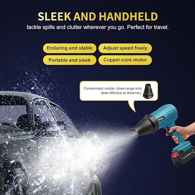 Cordless Leaf Blower, Handheld Blower with 18.5V Battery & Fast Charger, Lightweight 2.3 lbs for Lawn Care, Patio, Car Cleaning, Electric Leaf Blower
