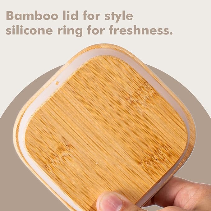 1.2 Gallon (148oz) 2PCS Large Glass Food Storage Containers, Wide Mouth Storage Containers with Tight Lids Square Glass Jars for Flour and Sugar Cereal Rice Pasta Oats Wheatmeal Coffee Niblet