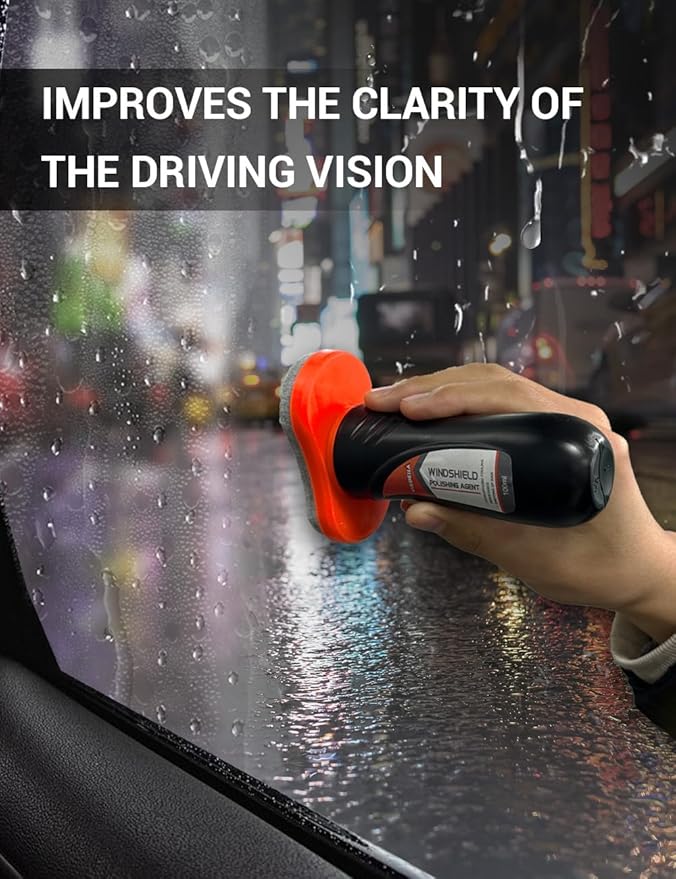 Rain Repellent with Cleaning Cloth, Glass Cleaner, Washer Fluid, Water Repellent Wiper for Car Windshield Windscreen Windows Mirrors Glasses Ultimate Visibility & Safety 3.38 FL.OZ.