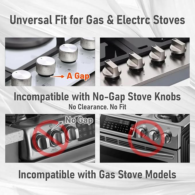 Stove knob Safety Covers for Child Upgraded Unlock Universal Size with Adult Two-Finger, Dual-Key Press Gas Stove Knob Locks Water Resistant Oil Resistant and High Temperature Resistant（6 Pack）