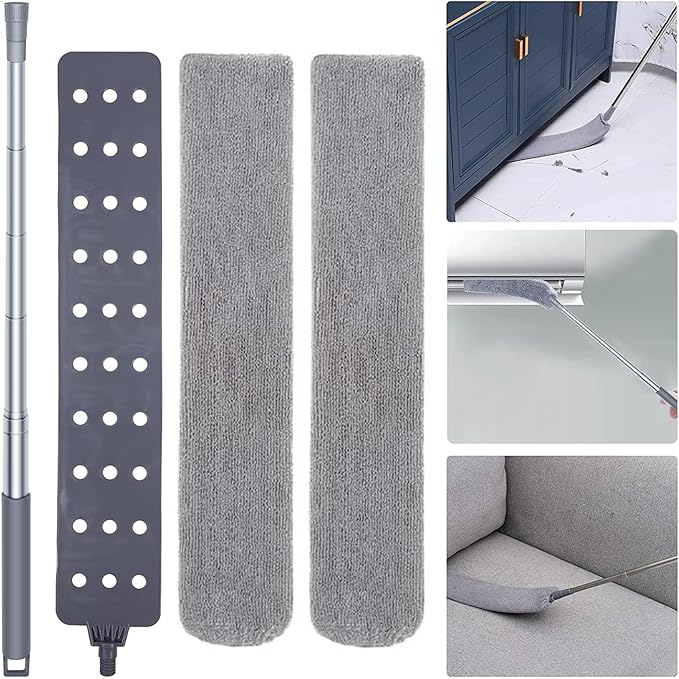 Dust Cleaner Microfiber Duster, Gap Dust Cleaning Artifact with Extension Pole & Bendable Head, Washable Extendable Gap Dusters for Sofa Bed Furniture Bottom,Ceiling Fan,Blinds (Gap Dust Cleaner)