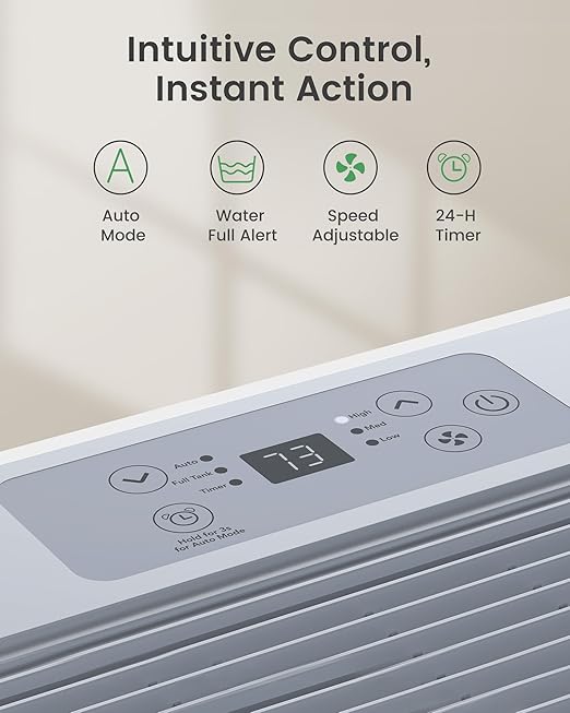 Waykar 120 Pint 2025 Energy Star Dehumidifier for Home, Basement, Large Rooms up to 6,000 Sq. Ft. - Auto Defrost, Ultra Quiet(40 dB), Auto Comfort Mode, with Drain Hose & Water Tank