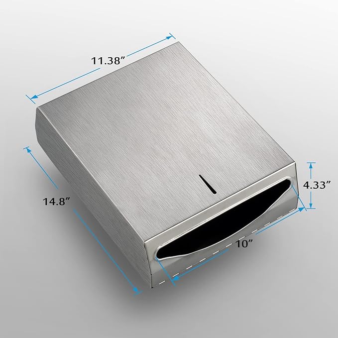 Paper Towel Dispenser Wall Mount - Multifold Trifold Paper Towel Dispensers, Large Capacity Stainless Steel Tissue Holder, Suitable for Bathrooms and Public Places