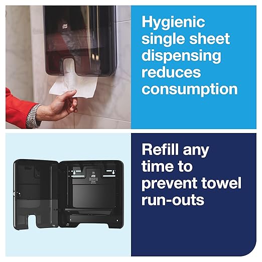 Tork Xpress Mini Multifold Hand Towel Dispenser Black H2, One-at-a-Time Dispensing, Elevation Range, 553128