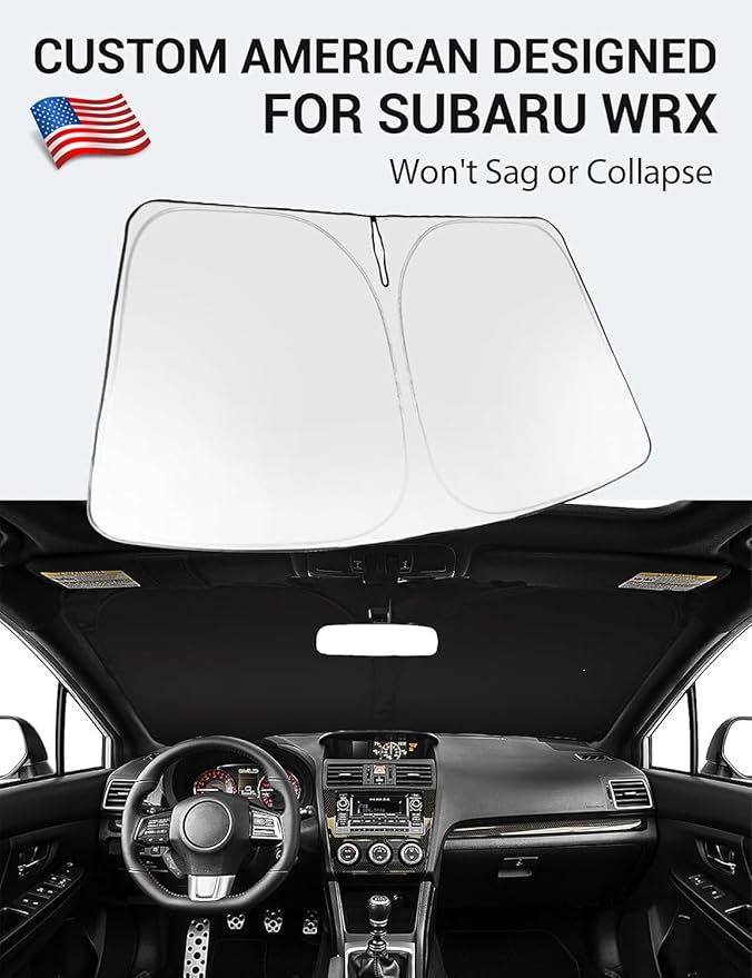 Proadsy Windshield Sun Shade for Subaru Impreza WRX/WRX STI 2008-2015 4-Layer Foldable Front Sunshade Protector Sun Visor Blocks UV Rays Keep Car Cooler
