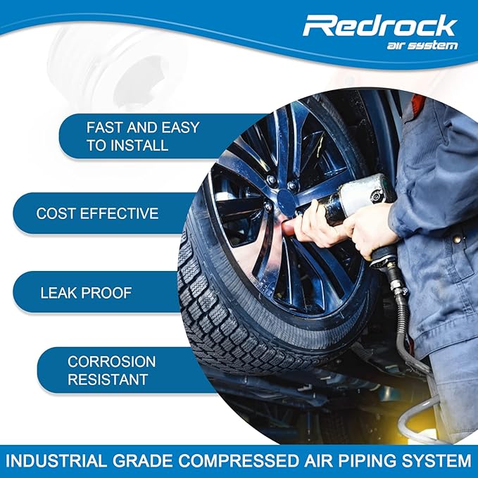 Air Compressor Accessories Kit 1/2" x 100 feet HDPE Aluminum Compressed Air Piping System Black Air Compressor Hose Pressured Leak-Proof Easy to Install 200PSI ASTM F1282