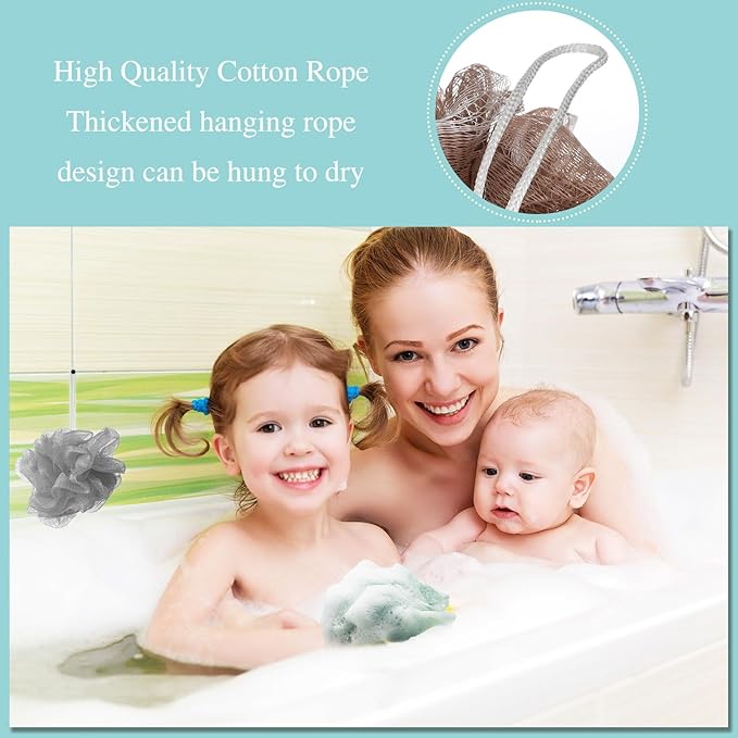 CHENGU 80 Pcs Loofah Sponge Bath Sponges for Shower, 20g (Novel Colors)