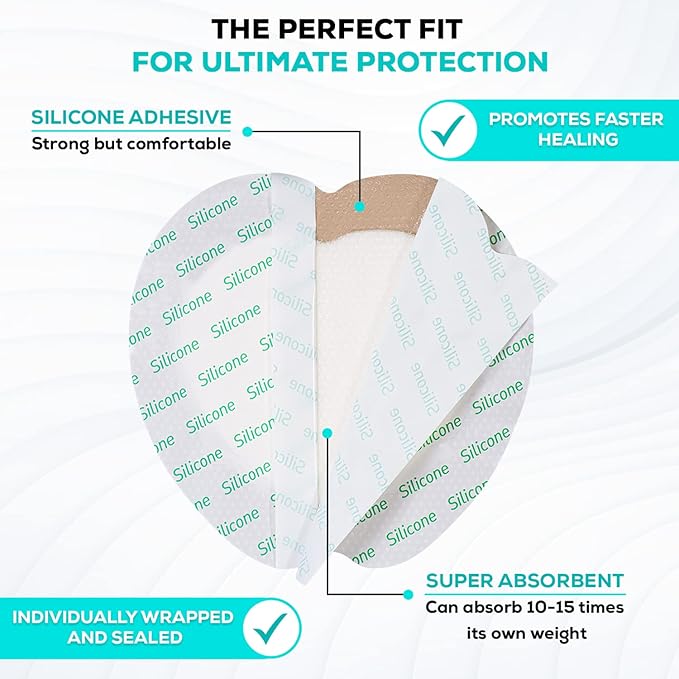 MedVance TM Silicone - Sacral Bordered Silicone Adhesive Foam Wound Dressing, Bed Sore Treatment Bandage for Sacrum, Size 7"x 7", Box of 15 dressings