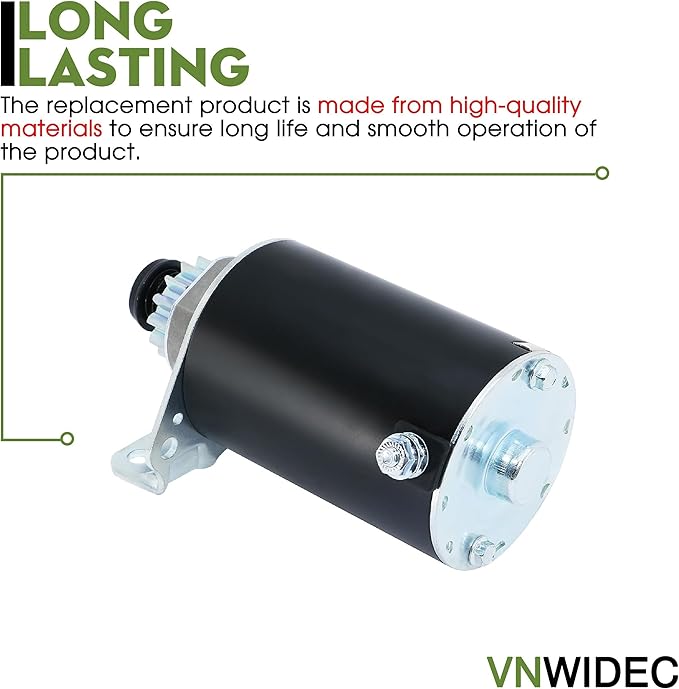 Upgraded Starter Motor 14 Tooth Replacement for Briggs and Stratton 12-32XL 12.5-32XLE 13-32XLE 13HP 13-32G/H 14-38HXLE 15-38HXL 16-38G/H 16-38HXL Lawn Mower
