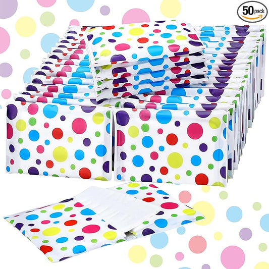 Geyee 50 Packs Facial Tissue Travel Packs Disposable Pocket Tissues for Wedding Guest Travel School Purse Home Supplies, 500 Sheets 3 Ply(Polka Dot)